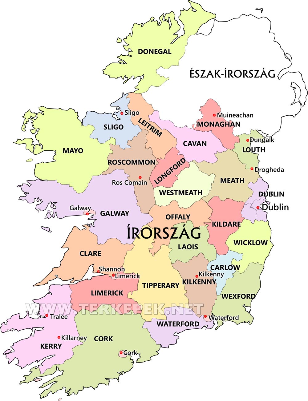 írország térkép Írország térképek írország térkép